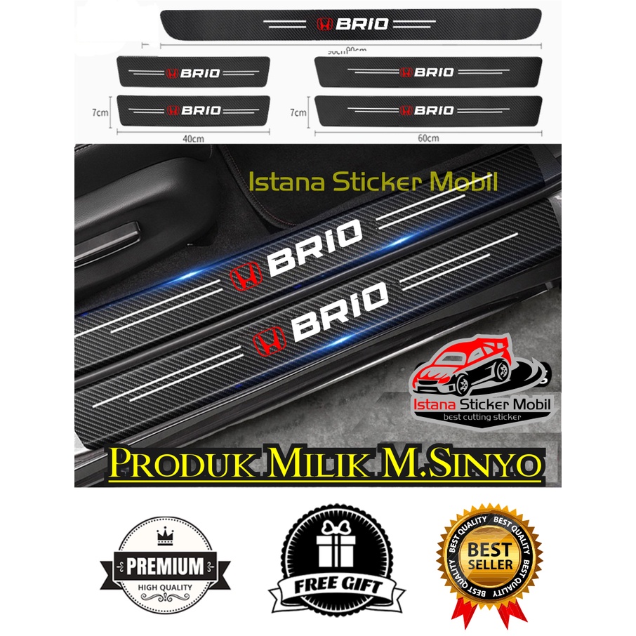 sepaket sticker carbon 3D sticker pengaman pintu mobil honda brio sticker honda brio rs pelindung pi
