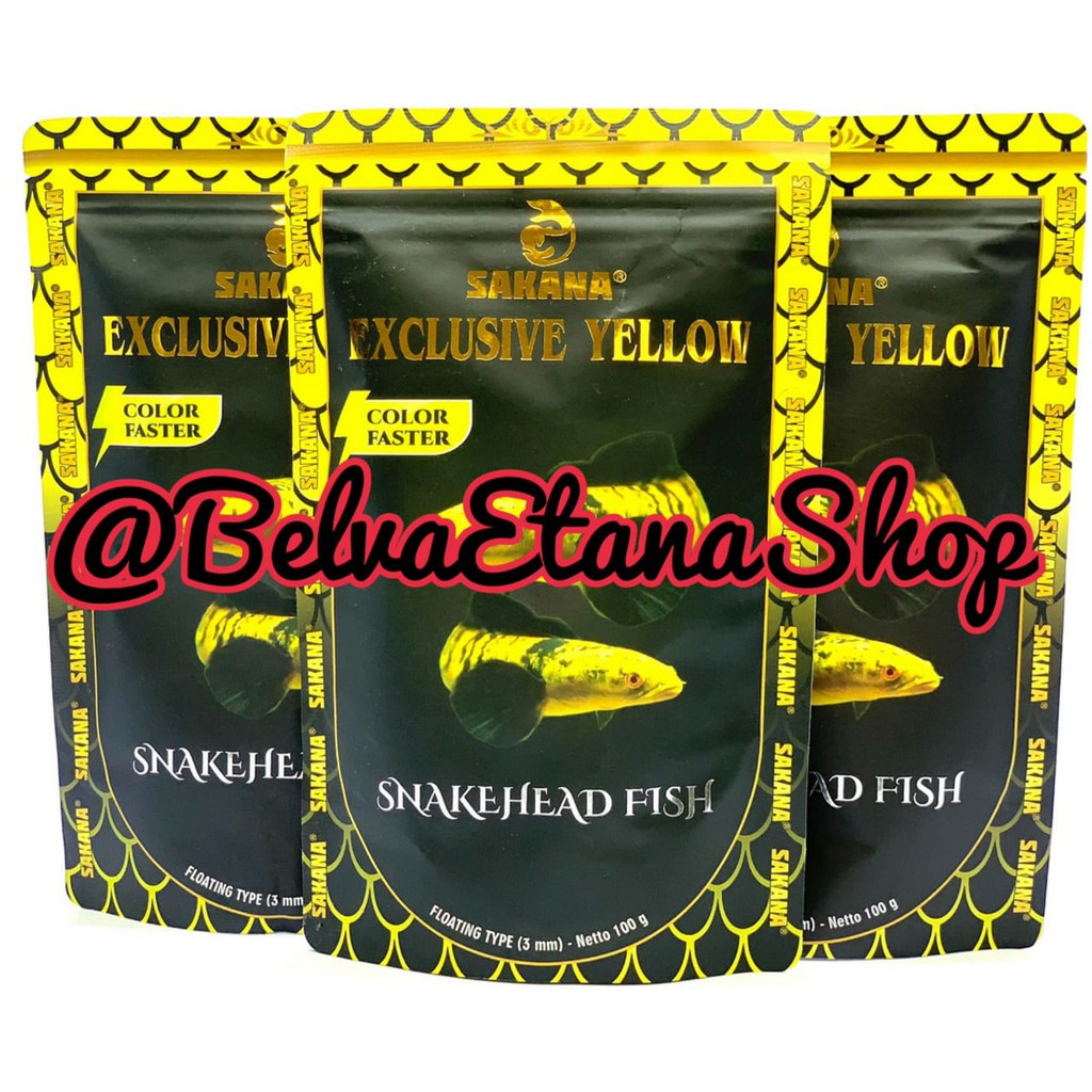 Sakana Exclusive Yellow Snakehead Fish 100g 100 Gram Pelet Pakan Ikan Snakehead