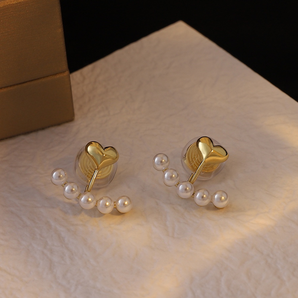 Anting Mutiara Bentuk Hati Gaya Korea Untuk Wanita