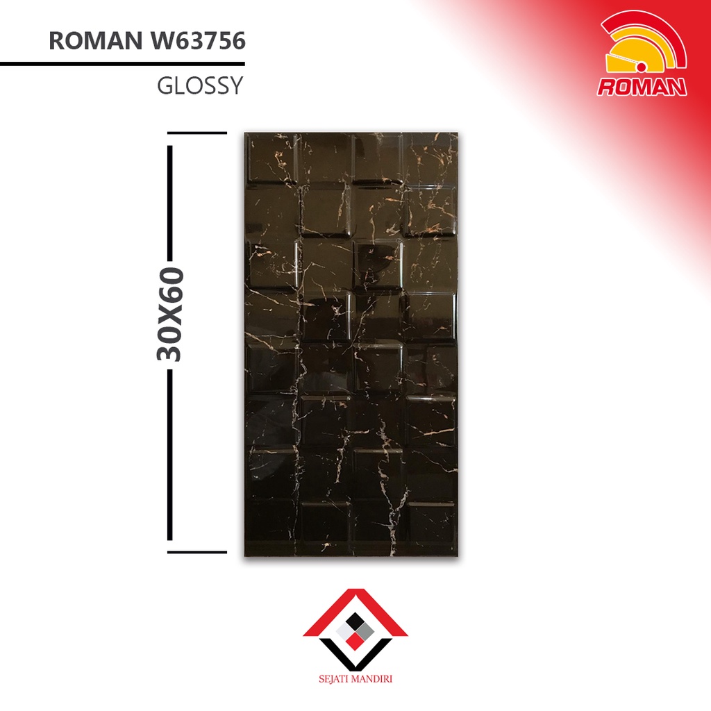 keramik 30x60 - motif dinding kamar mandi - roman w63756