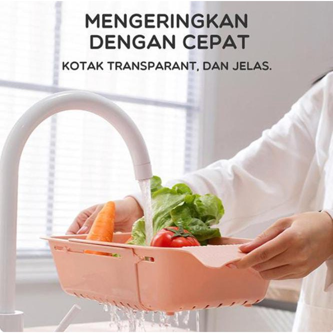 Keranjang Penyaring Buah Sayur Samono SDB01 Drain Basket Adjustable Multifungsi Wastafel Praktis