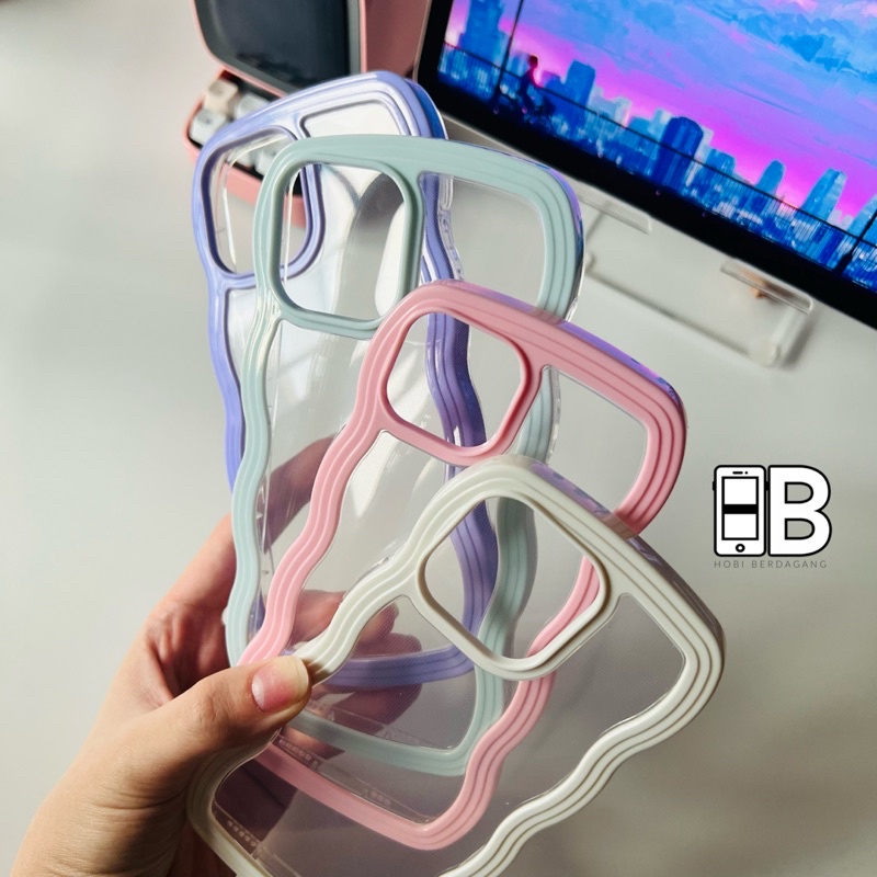 Wavy Bumper Curly Edge Casing Gelombang 2 in 1 Soft Case iPhone X XR XS 11 12 13 PRO MAX