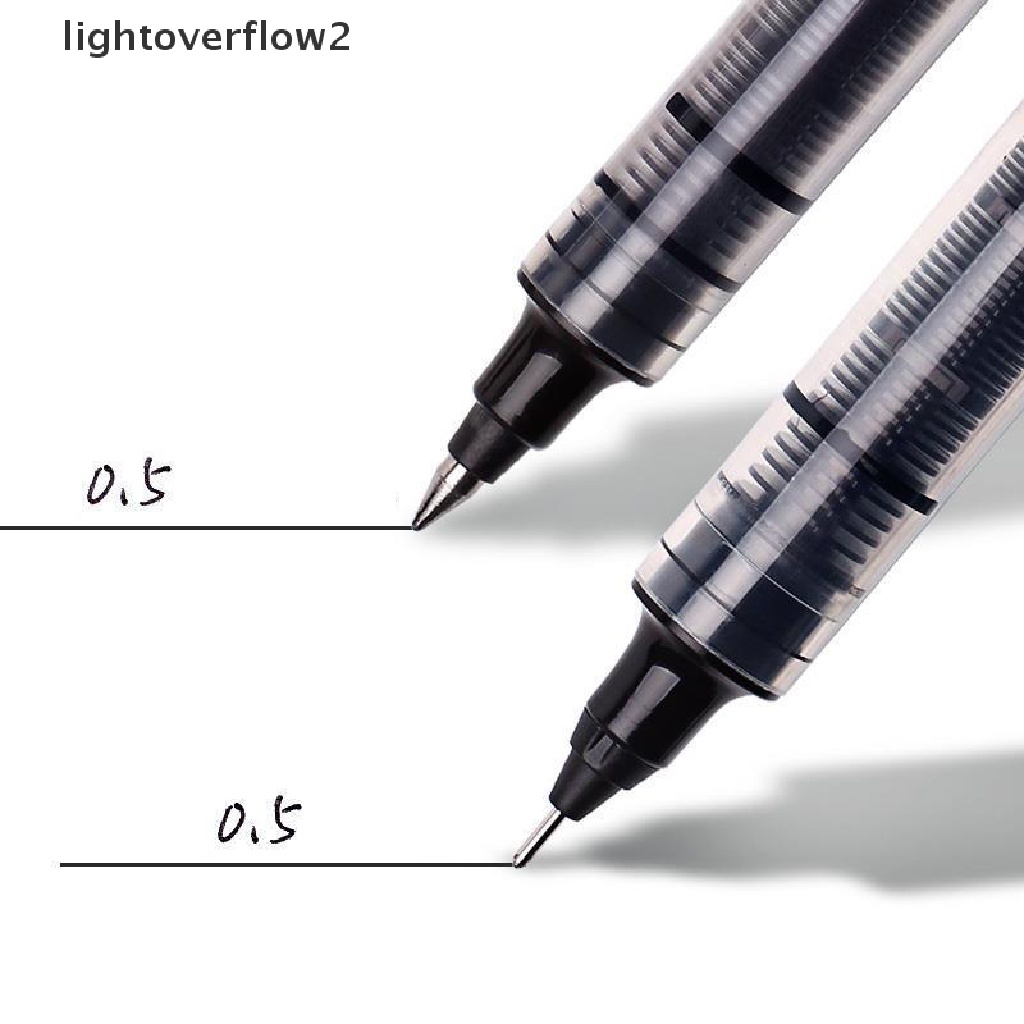 (lightoverflow2) 12pcs / Set Pulpen Tinta Gel 0.5mm Warna Hitam / Merah / Biru