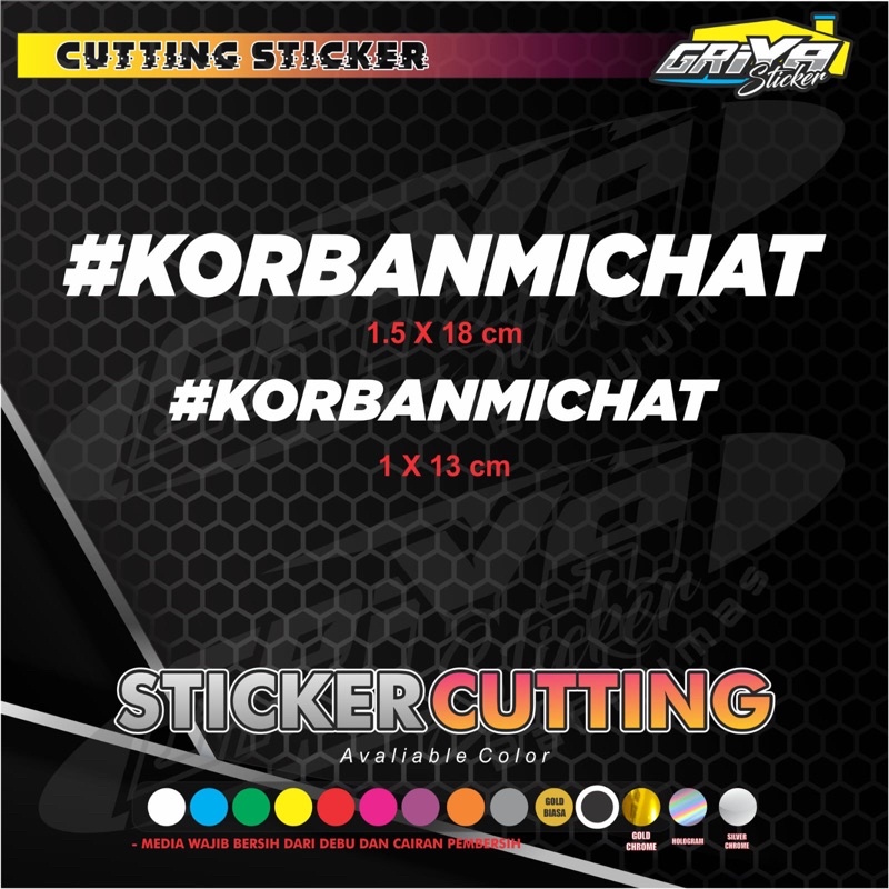 Stiker #KORBANMICHAT Sticker cutting KORBAN MI CHAT