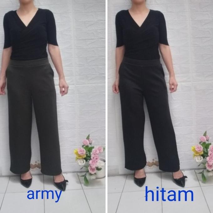 celana panjang putih wanita kulot putih Termurah