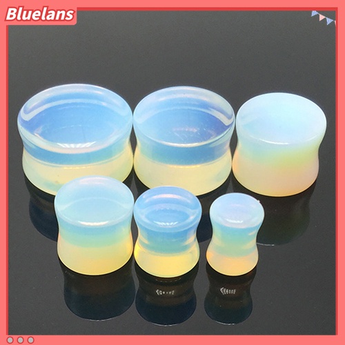 1pc Pelebar Tindikan Telinga Model Pelana Flare Ganda Opalite Ukuran 5-18mm