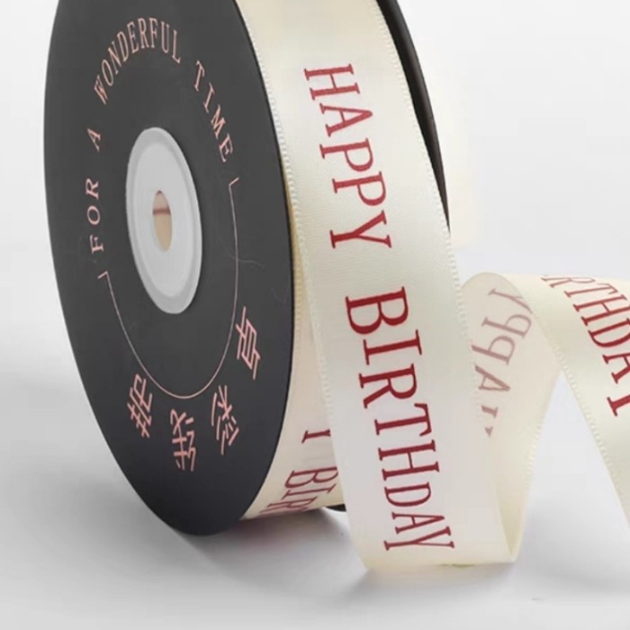 

Pita Happy birthday premium pita satin kado ulang tahun HARGA PERMETER - Cream