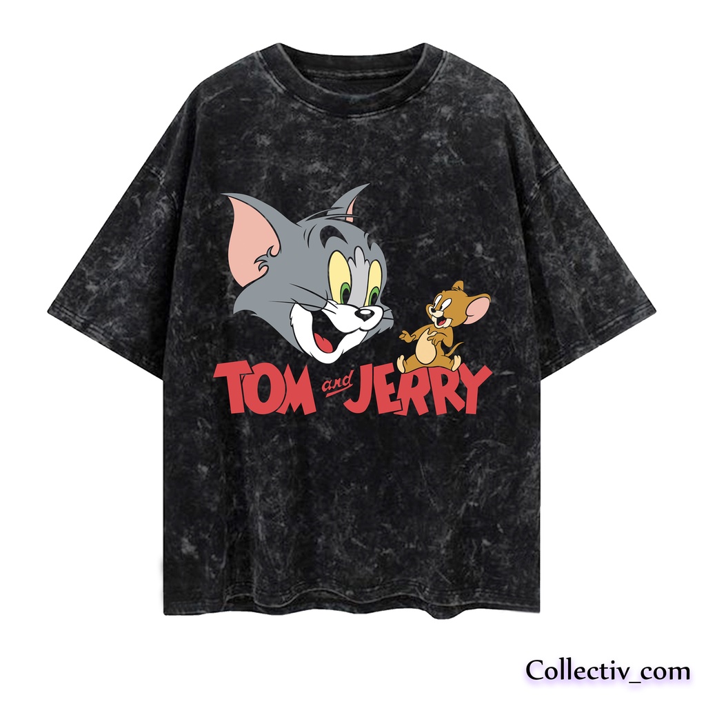 Tom And Jerry Vintage Tee Oversize WAshed/washing Tshirt Oversize Tom And Jerry WAshed