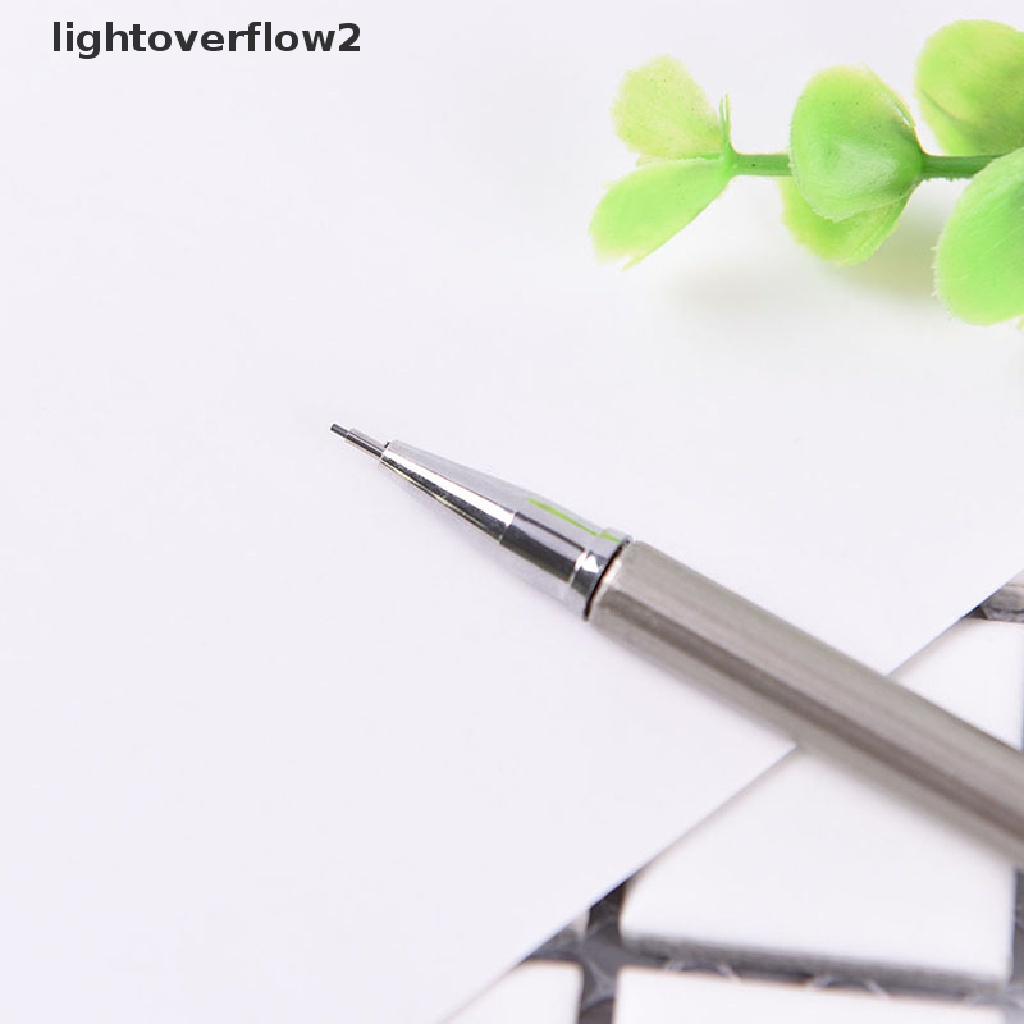 (lightoverflow2) Pensil Mekanik Otomatis 0.5 / 0.7mm Bahan Metal Untuk Menulis / Menggambar