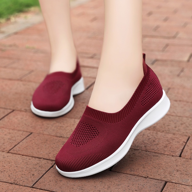 FOKU Sepatu Slip On Wanita Lembut Sepatu Sneakers Wanita Terbaru