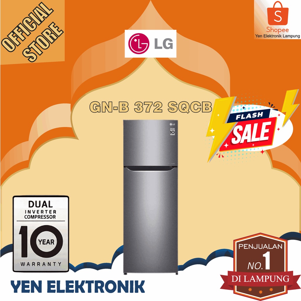 KULKAS LG GN B 372 SQCB Lemari Es 2 Pintu Smart Inverter Garansi Resmi LG 10 Tahun