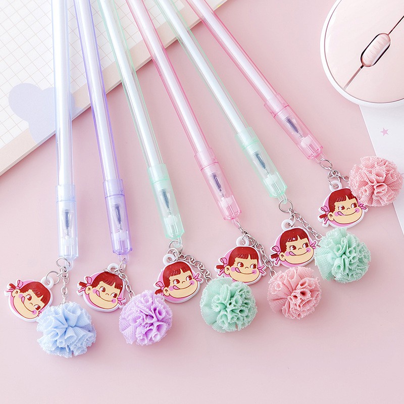PART 1 PULPEN GEL GANTUNGAN LUCU KARAKTER DENGAN SEQUIN GLITTER BOLPOIN LUCU UNIK (VC)