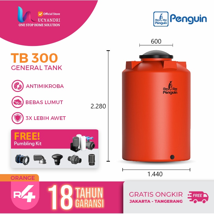 Tangki Air   Penguin TB 300 / Tandon Air / Toren Air PREMIUM QUALITY