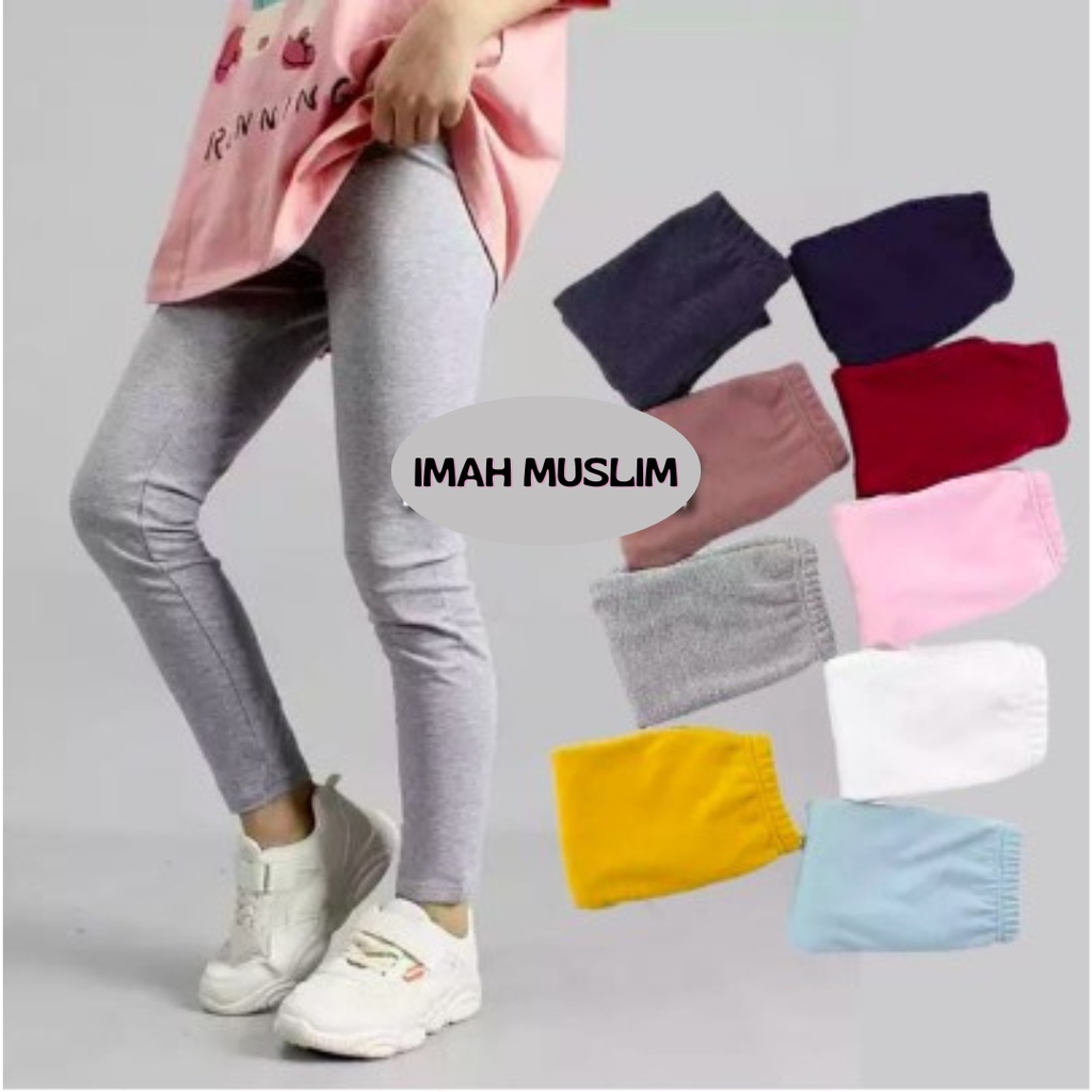 Celana Legging Anak Kaos Bahan Rayon/Leging Kaos Anak Polos Usia 2-14 Tahun