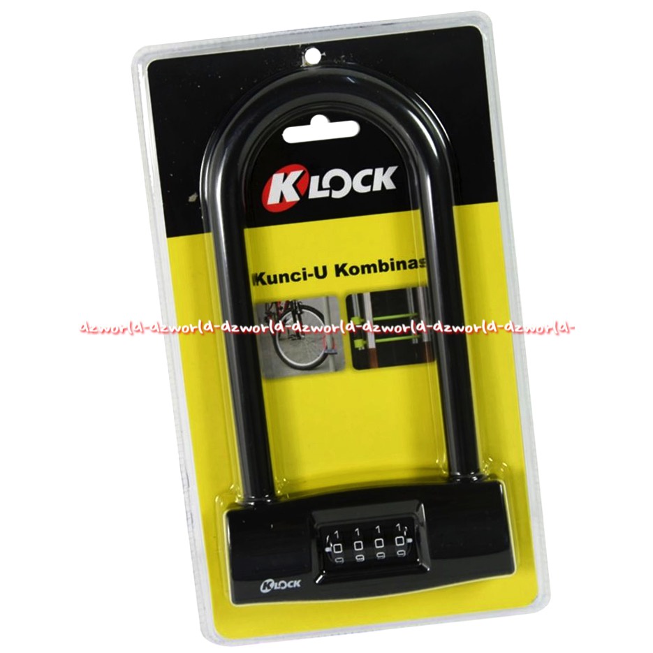 K-Lock Gembok Kombinasi Kunci U 30cm Hitam Merah Alat Pengunci Motor Sepeda Gembok Ikat Ke Tiang dengan Nomer Klock K Lock U Key Combination Padlock Rantai Tiang