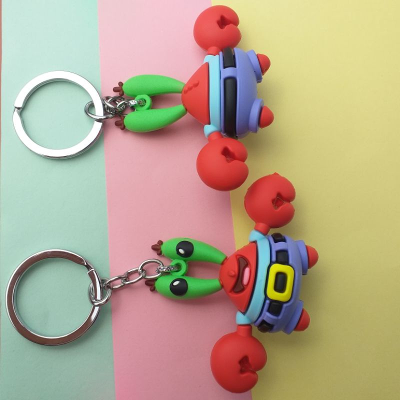 gantungan kunci spongebob/patrick/squidward/tn.crab// keychain lucu