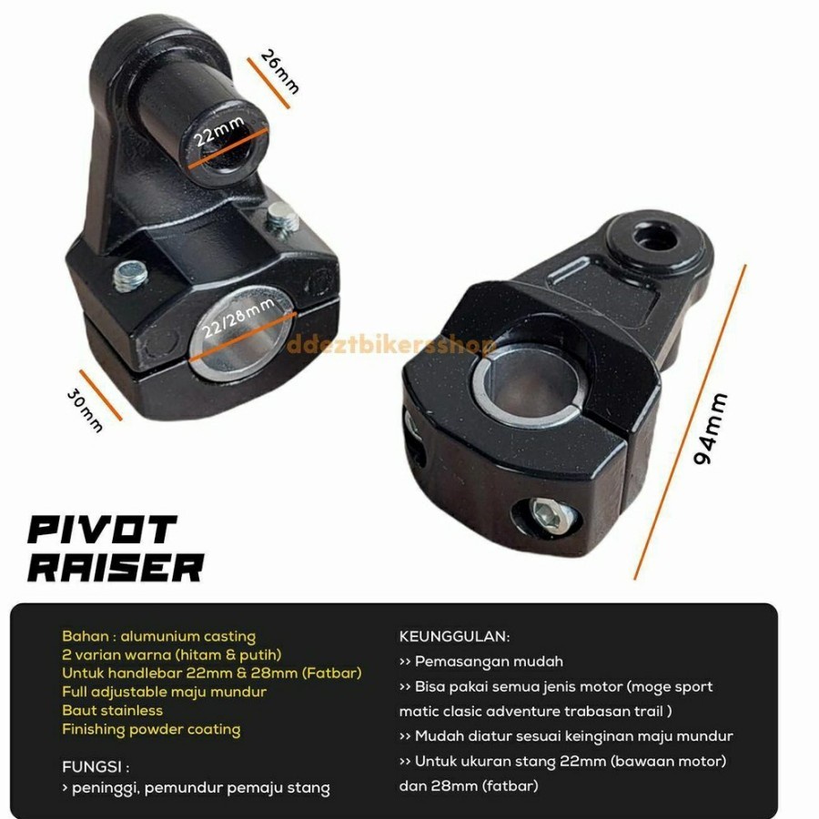Raiser Pivot Raiser Stang Universal Adjustable CB150X CB500X VIXION
