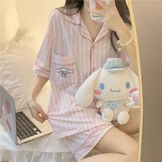 GROSIRTAS TG1515 Baju Tidur Wanita Import Lengan dan Celana Pendek  Leher Kerah
