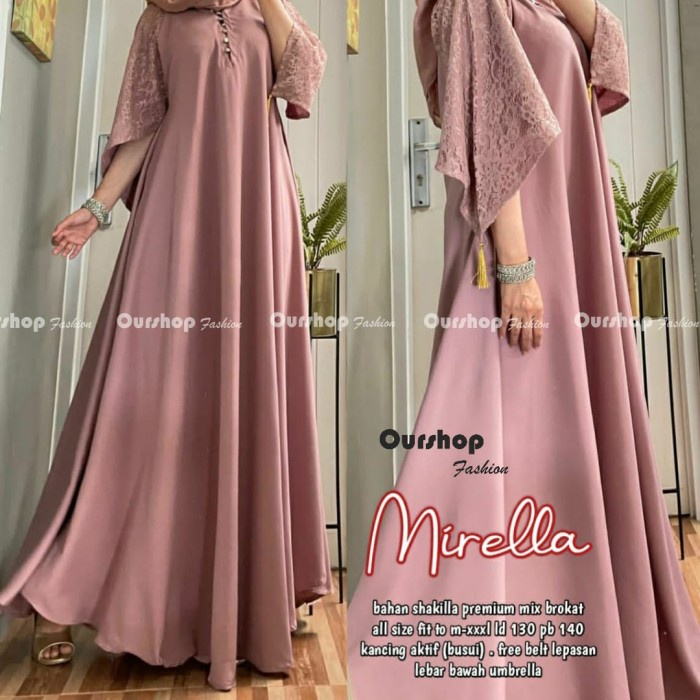Cod gamis dress kaftan mirella maxy gaun jumbo pesta shakilla brokat polos - lavender