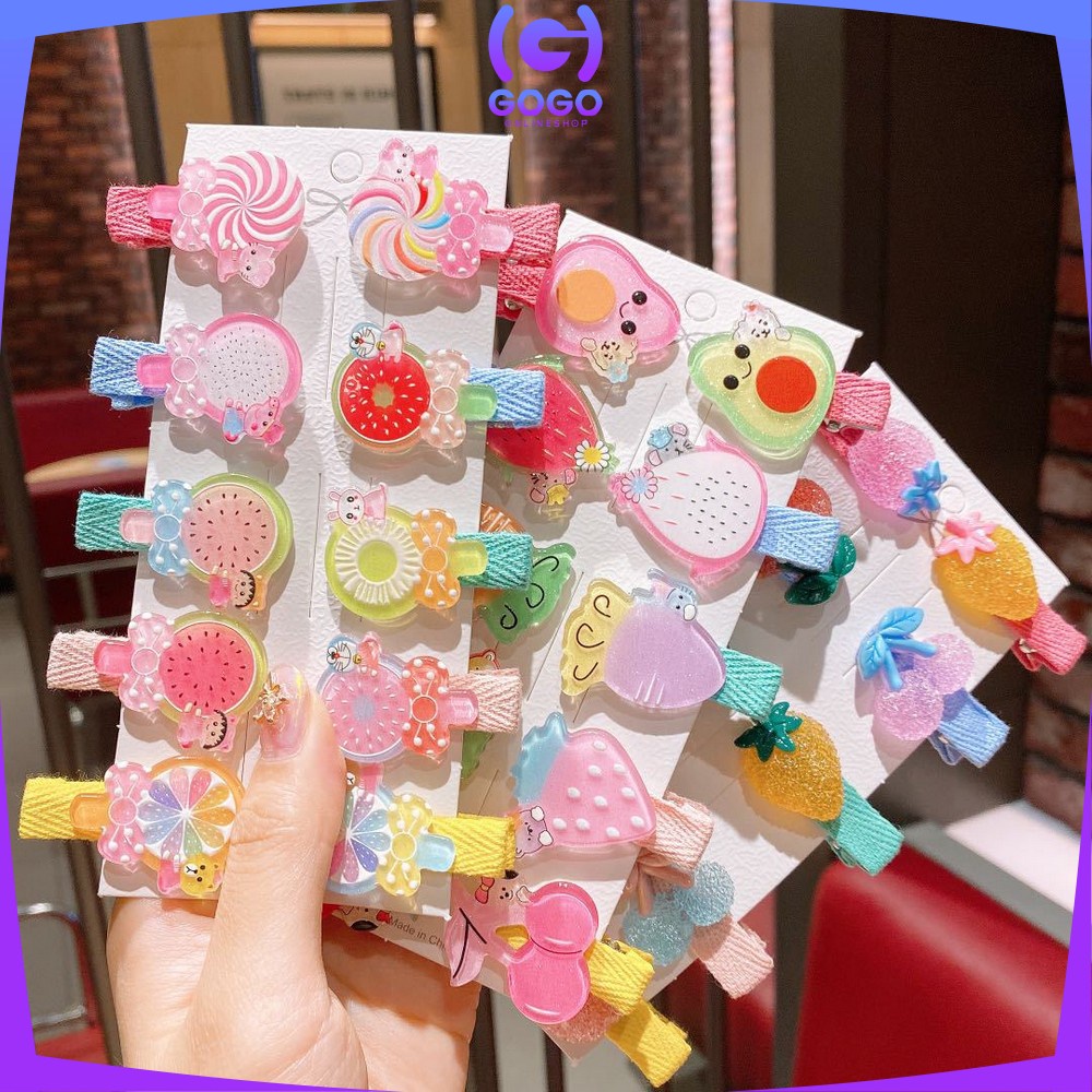 GOGO-C315 C316 Jepit Rambut Anak Perempuan 10PCS / SET - Jepitan Rambut Anak Motif Karakter Kartun Hair Clip Anak Cewek