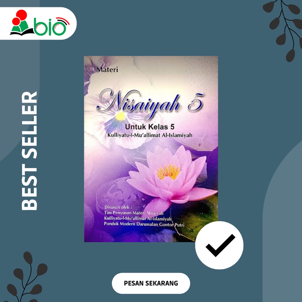 

Buku Nisa'iyah Untuk Kelas 1 Sampai 6 KMI Gontor Putri / buku Keputrian Untuk Kelas 1 Sampai 6 KMI