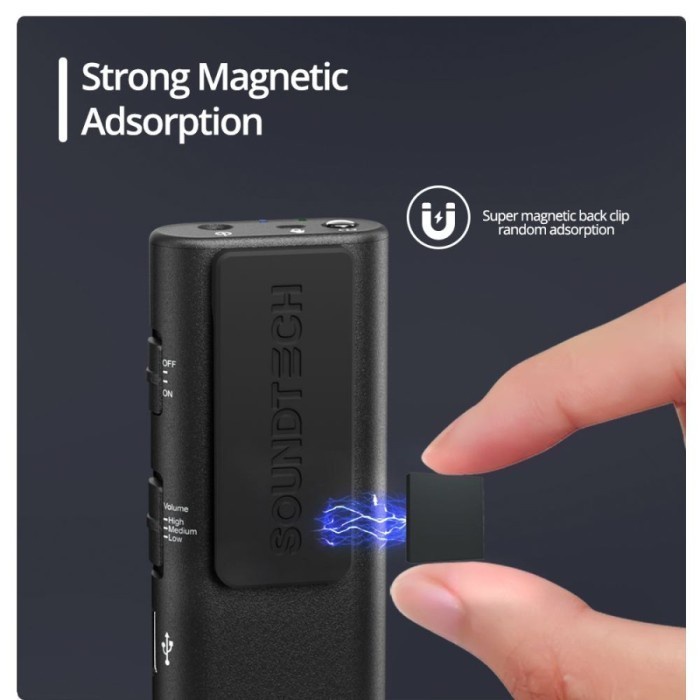 SOUNDTECH GO2 TX Magnetic Clip Wireless Microphone 2.4Ghz