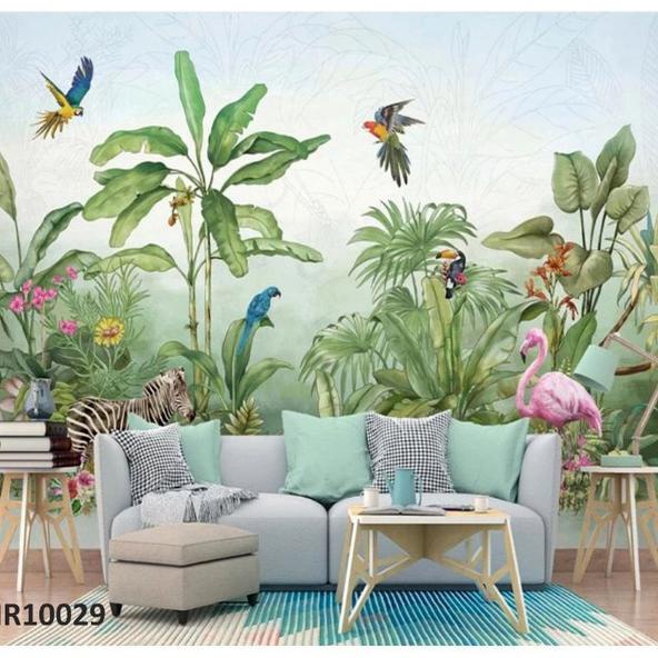 Photowall Wallpaper Dinding Mural Motif Aneka Burung Tropical Asfitamarket