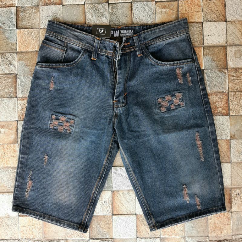 Celana jeans pendek pria jeans hitam street jeans cmjee