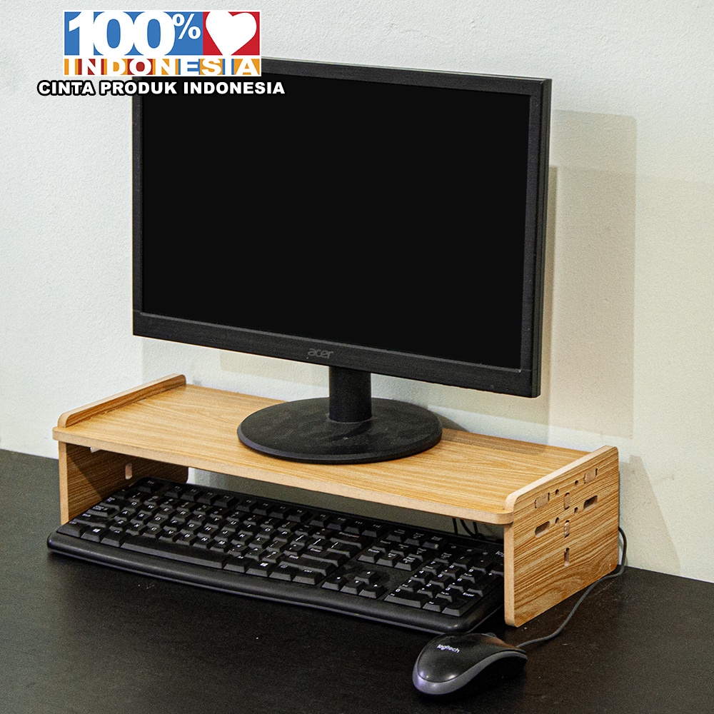 Rak Meja Stand Tatakan Monitor Komputer Serbaguna Desktop Storage Organizer MDF - LC060