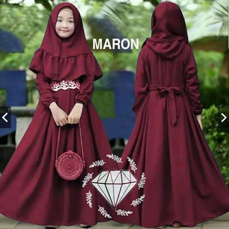 Gamis Anak Perempuan Bahan Moscref Fre Hijab 1 2 3 4 5 6 7 8 Tahun