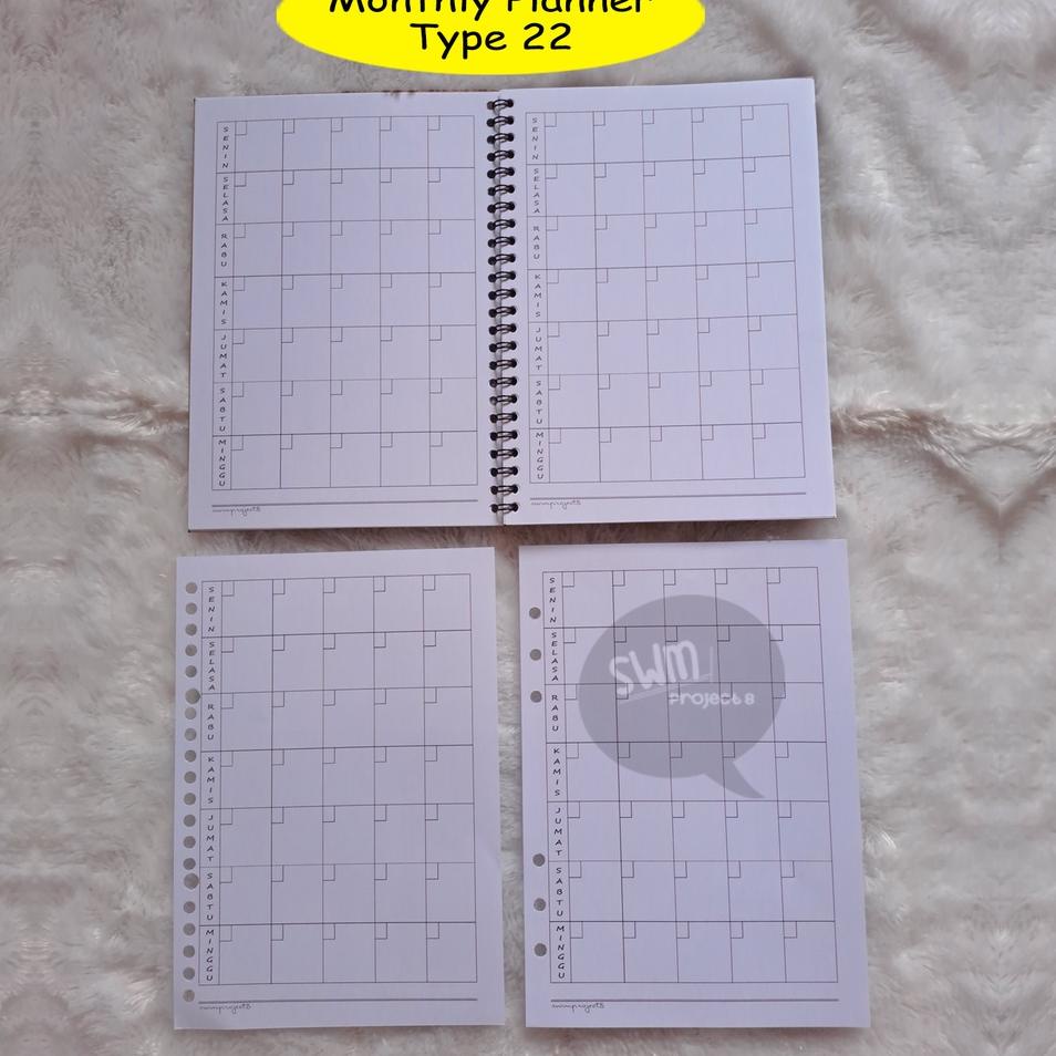 

OX820 planner 22 - notebook spiral refill loose leaf kertas isi binder filler A5 A6 A7 journal monthly Promo Spesial