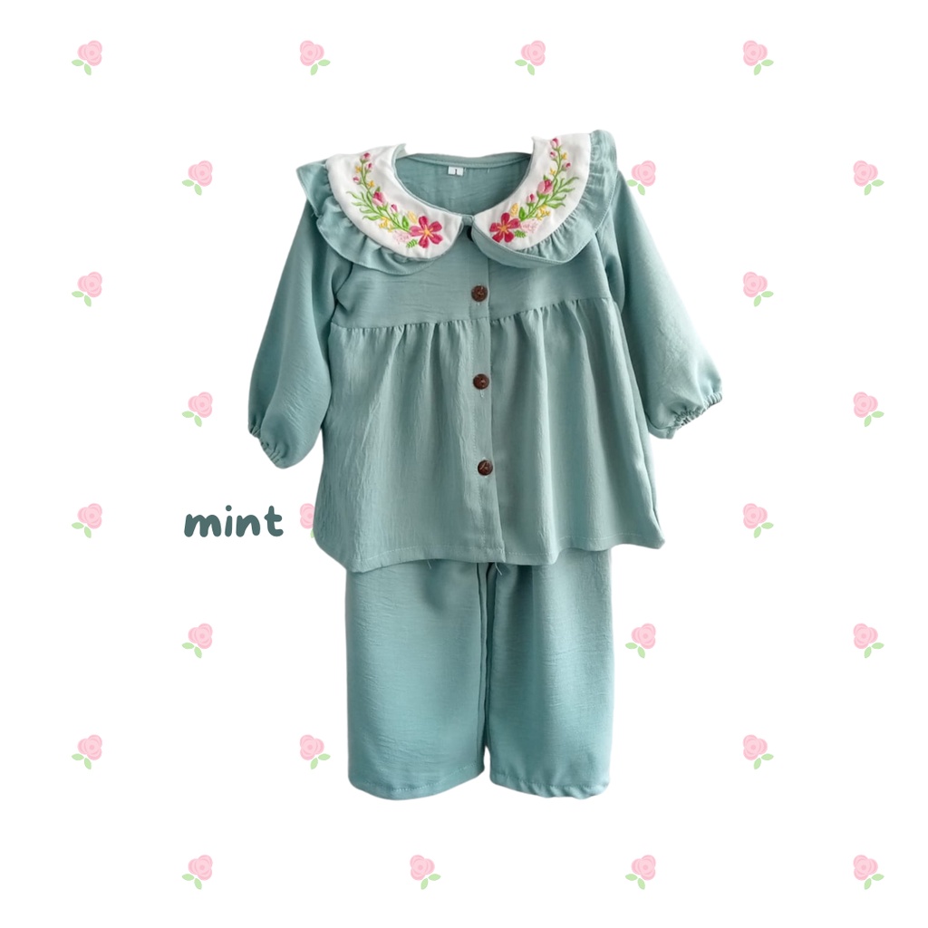 baju anak perempuan setelan one set rayon setelan anak perempuan 1 2 3 tahun ALICE ONE SET