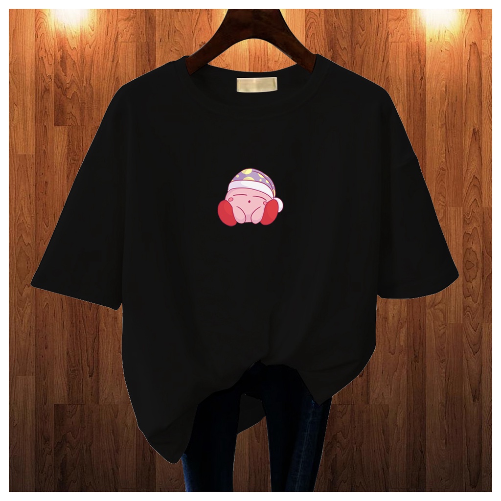 CALVIERO SHOP - BAJU KAOS ATASAN WANITA PRINT KIRBY SLEEP LOGO GALAXY PRINT