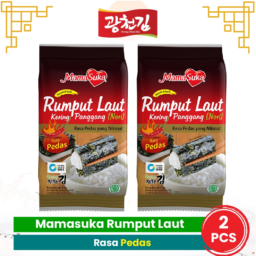 

KC. Mamasuka Rumput Laut Panggang Nori Gim Pedas Spicy Isi 2 Bungkus
