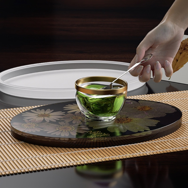 Siy Cetakan Kristal Epoxy Bentuk Oval Bahan Silikon Untuk Dekorasi Diy