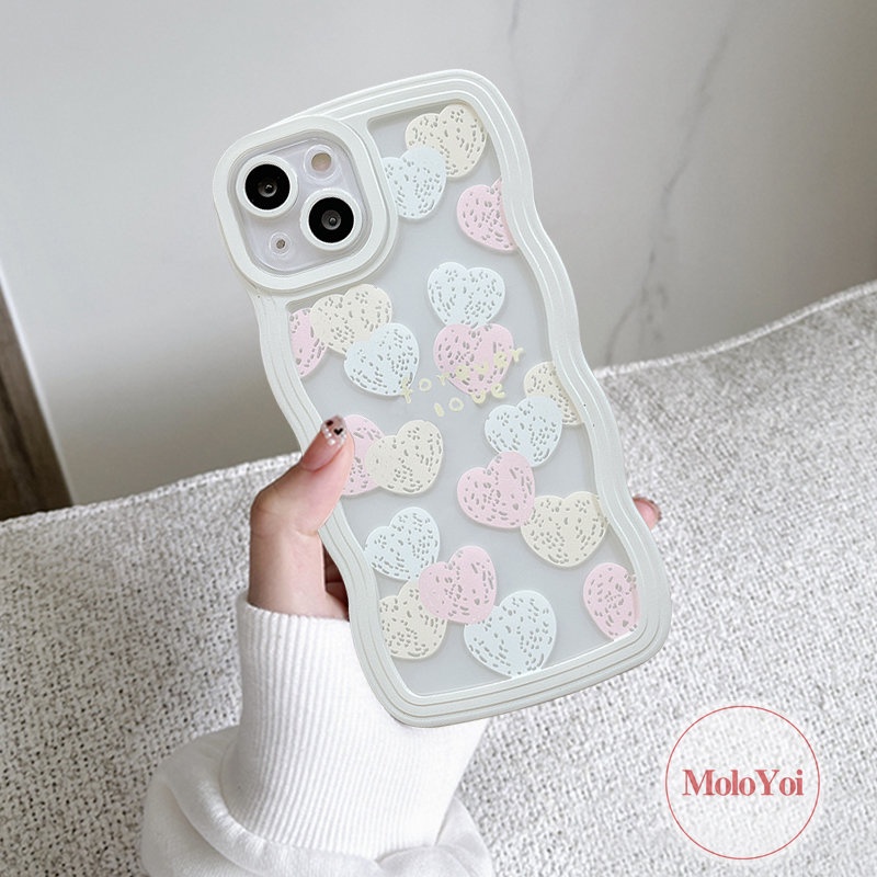 Soft Case TPU Motif Hati Untuk iPhone 14 11 12 13 11 Pro Max7 8 6 6s Plus 14 Plus XR 14 Pro MAX X XS MAX SE 2020