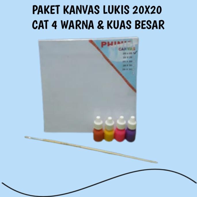 

Paket Alat melukis kanvas + cat 4 botol + kuas siap pakai
