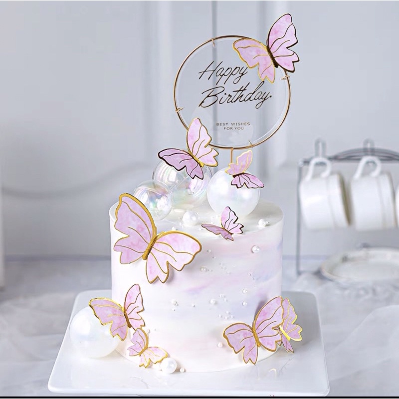 Topper cake kupu kupu