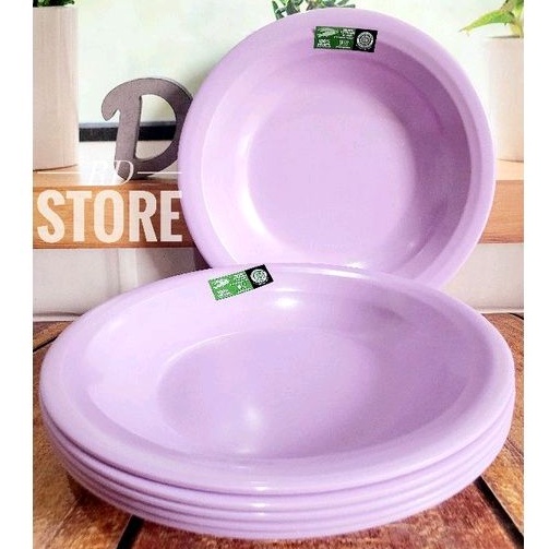 6.PCS PIRING MAKAN CEKUNG ULIR MELAMINE GOLDEN FLAYINGFIS