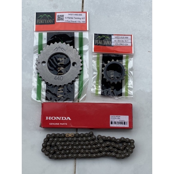 PAKET GL PRO GL100 Gl 100 CDi SERIES CB Gir Sentrik ATAS BAWAH RANTAI KAMPRAT ORI Timing GEAR GIGI K