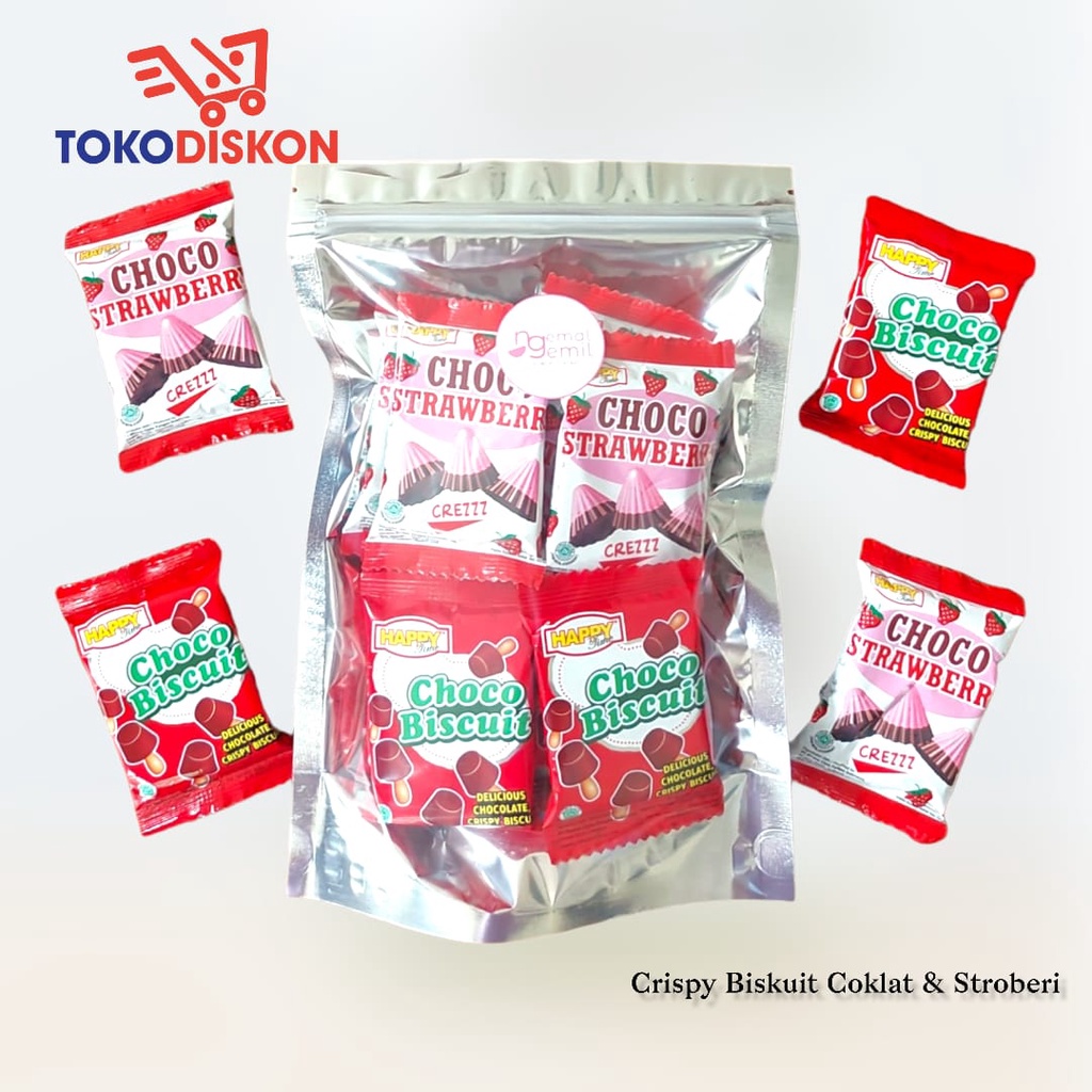 

Crispy Biscuit Coklat & Stroberi Mix 2in1 Kualitas Premium