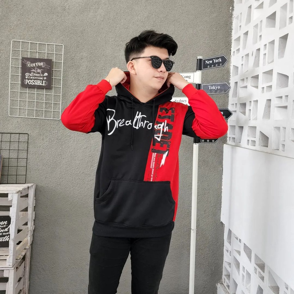 ETADET Hoodie Sweater Pria Oversize Jacket Kasual Terbaru Korean Style Atasan Kekinian Outfit Kece