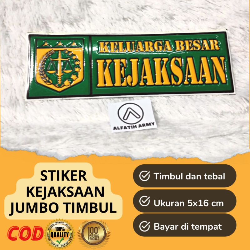 Alfatih Army Stiker plat nomor Kejaksaan RI mobil kendaraan 6x17 cm Premium | Stiker Kaca