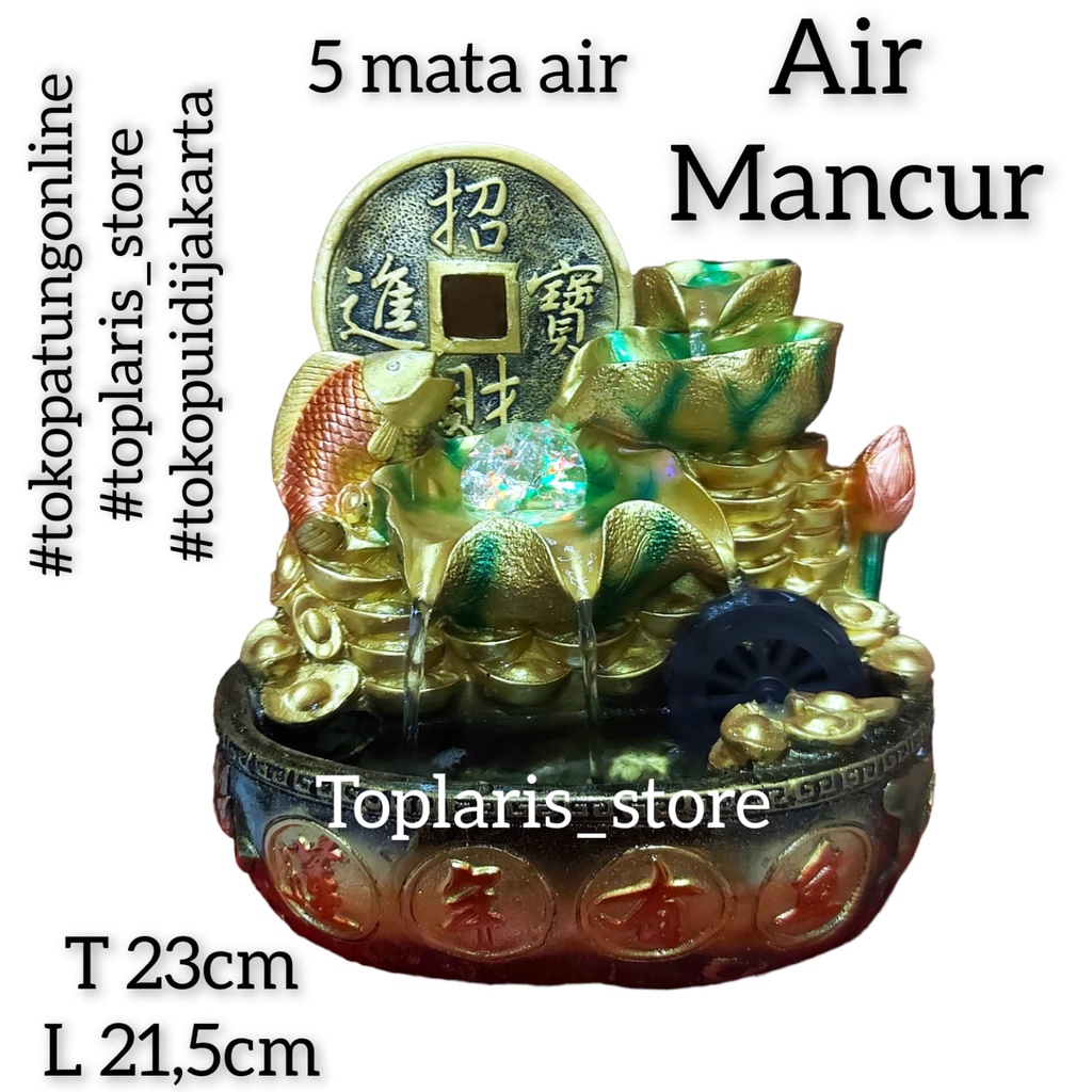 Air Mancur Ikan 5 Mata Air  Fengshui