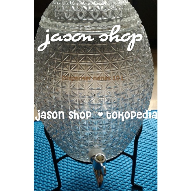 Dispenser Kaca Nanas 10L/Water Tank Nanas 10L/Dispenser Unik Kristal