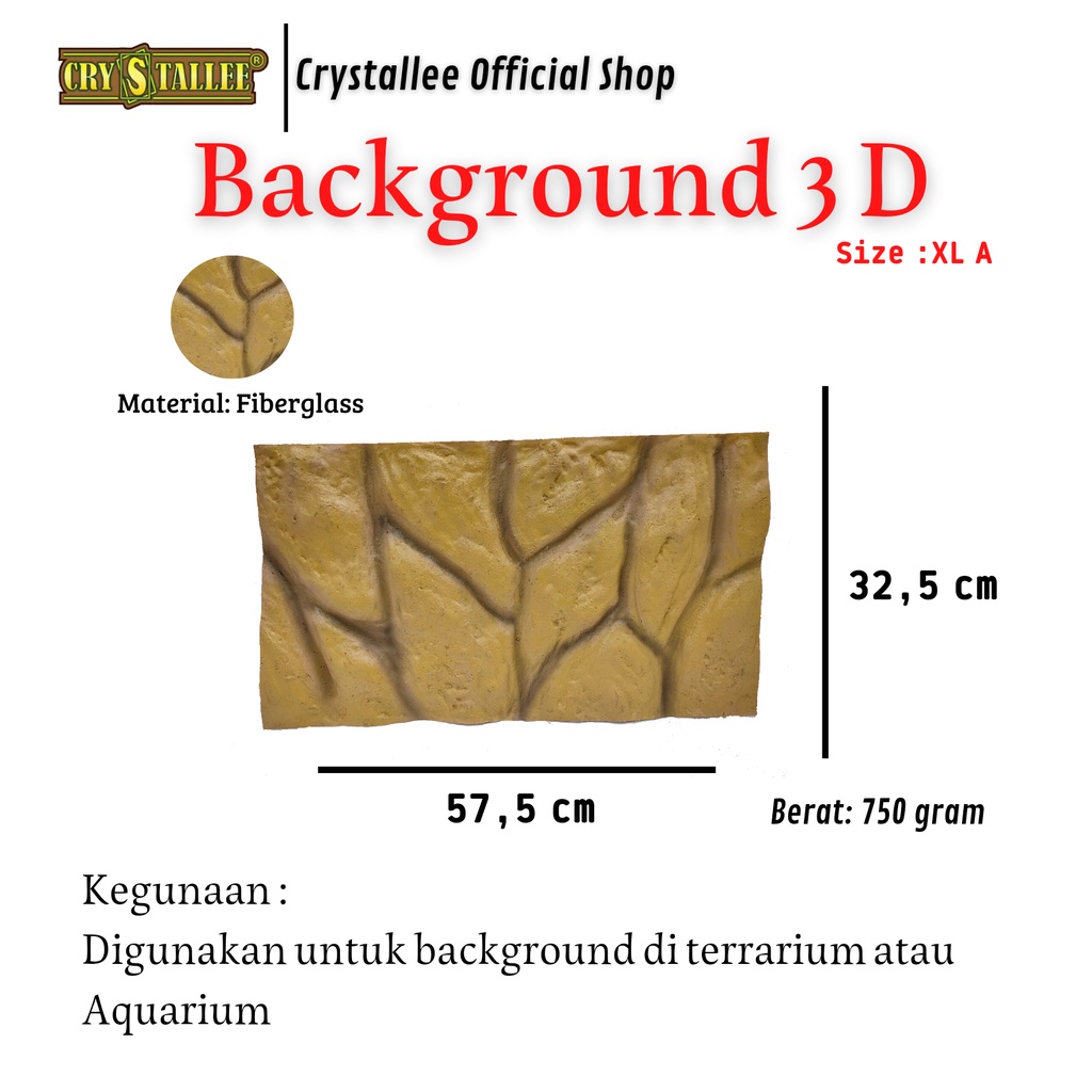 Crystallee Background Terrarium atau Aquarium Background 3D LL