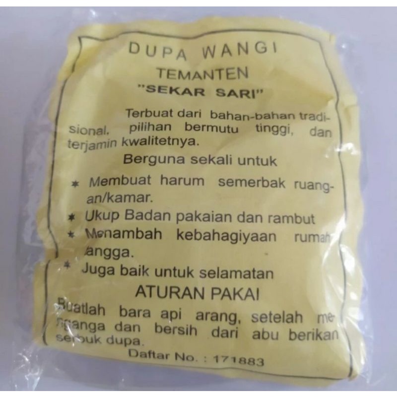 Ratus Dupa Wangi Temanten Pengharum Ukup Badan