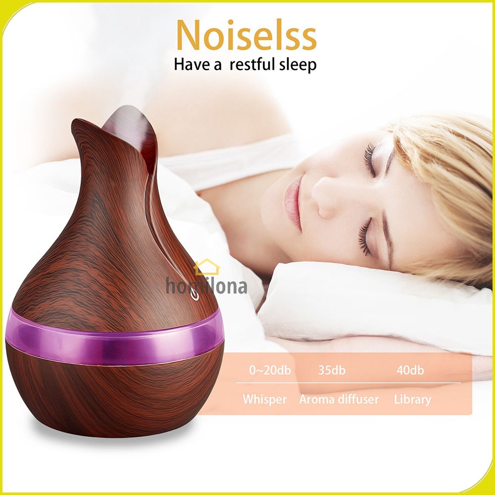 Air Humidifier Aromatherapy Oil Diffuser Wood Design 300ml JUTAOHUI  YX-188 Wooden Dark Brown