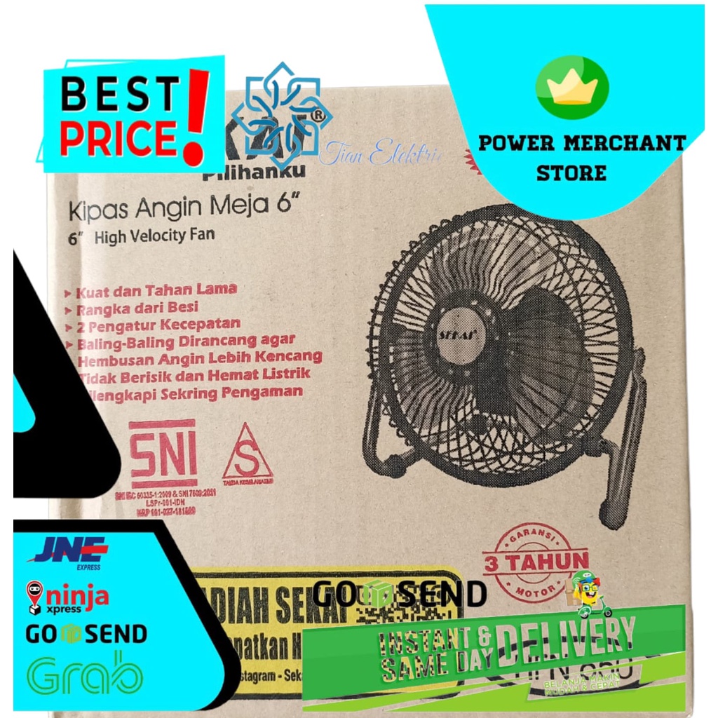 SEKAI HFN-650 Kipas Angin Meja 6 Inch
