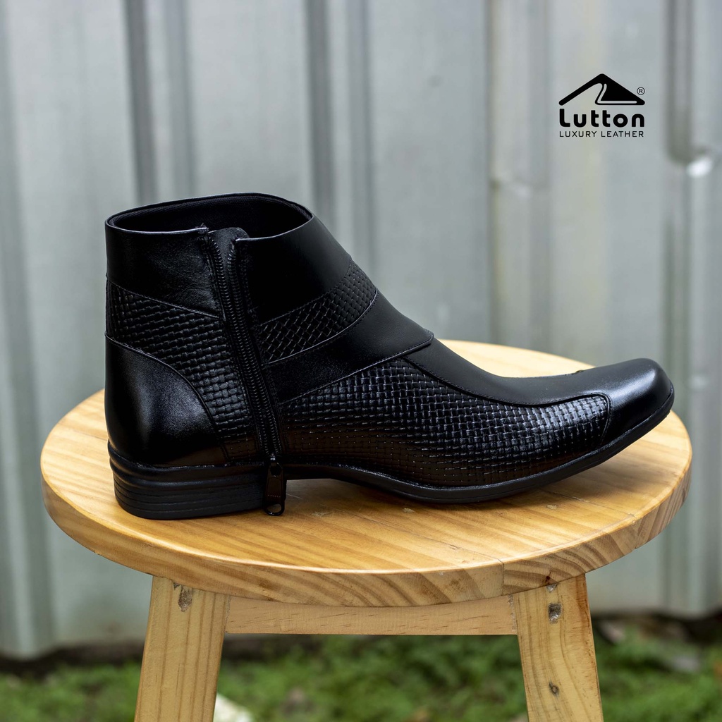 Lutton 39-43 Sepatu Boot PDH Kulit Asli BT 505